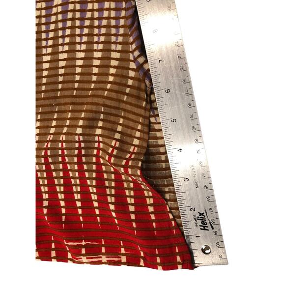 VTG Boho Batik Blouse S | Omah Laweyan Tribal Print Button‎ Top Earthy Vibes - Picture 7 of 11